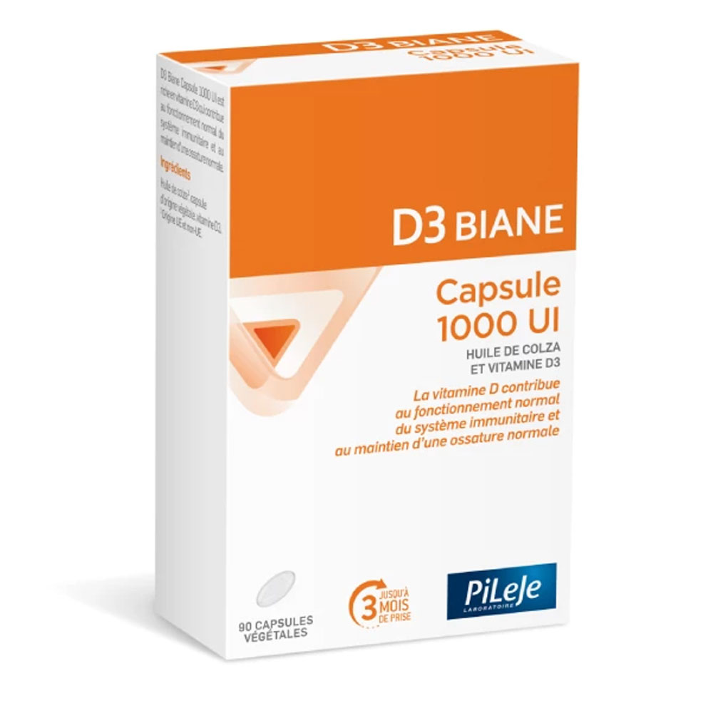 Pileje D3 Biane Vitamin D3 1000 UI 90 capsules