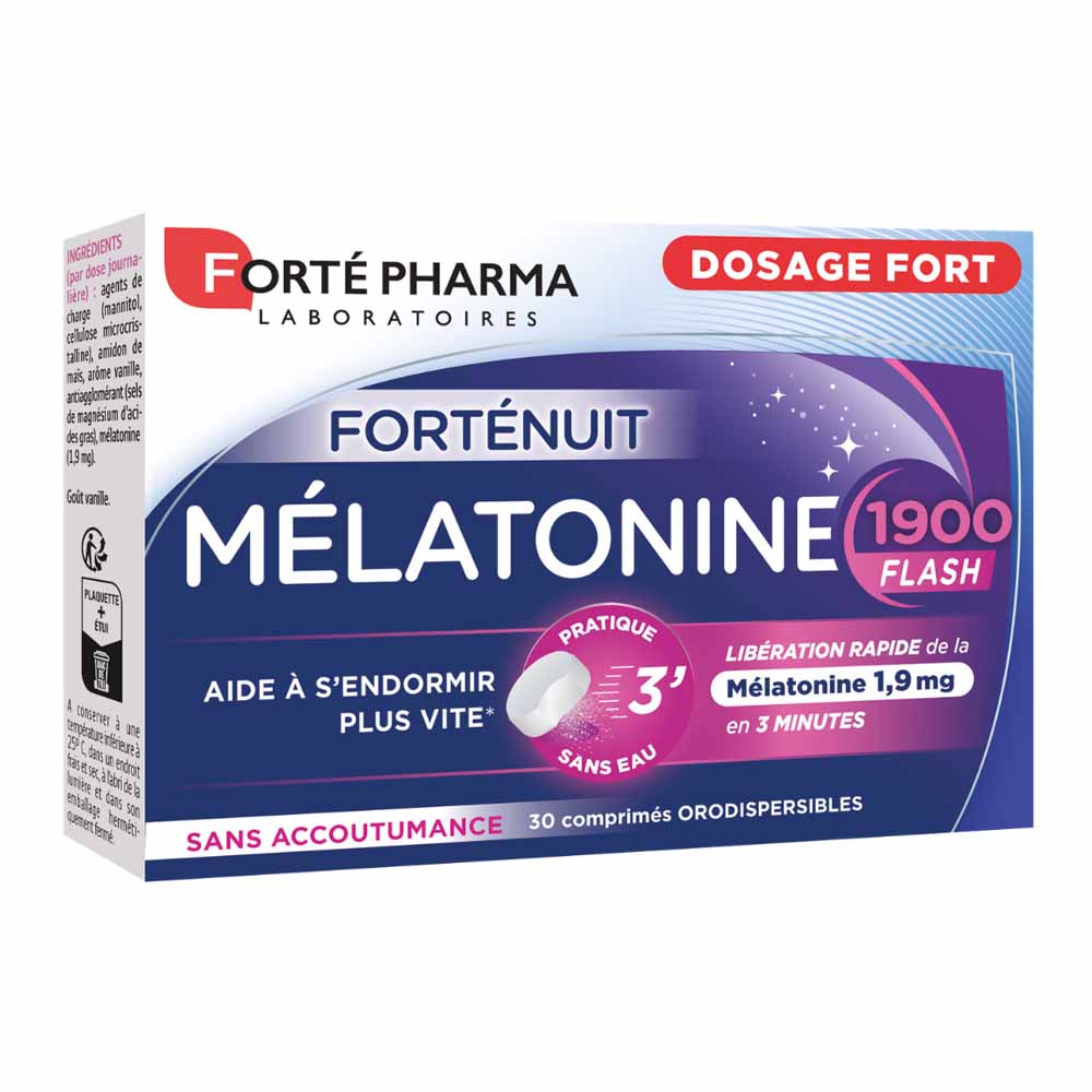 Forté Pharma Forté Night Melatonin 1900 Flash high-strength, non-habit forming 30 Tablets