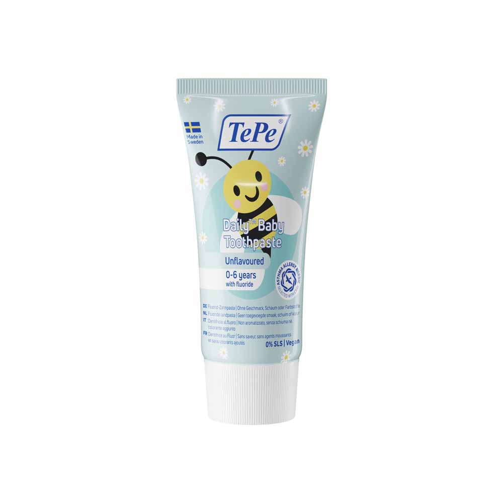 TePe Daily Toothpaste with Fluoride for babies 0–6 years, neutral flavour 50 ml