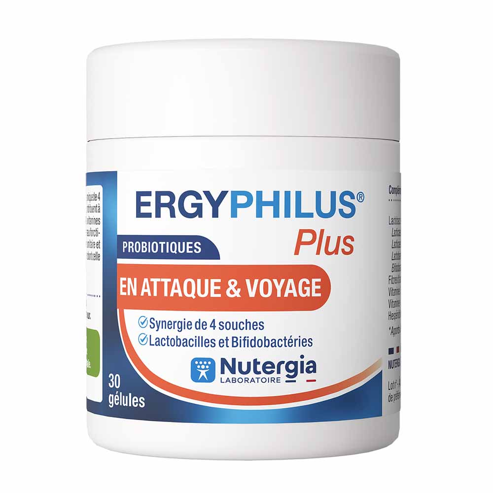 Nutergia Ergyphilus Plus Probiotics for travel and immune support 30 capsules