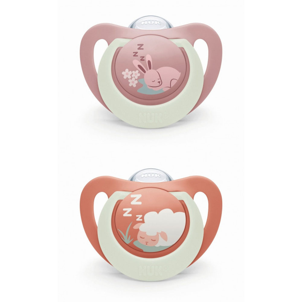 Nuk Starlight Physiological soothers suitable for 18 months and older 2 x