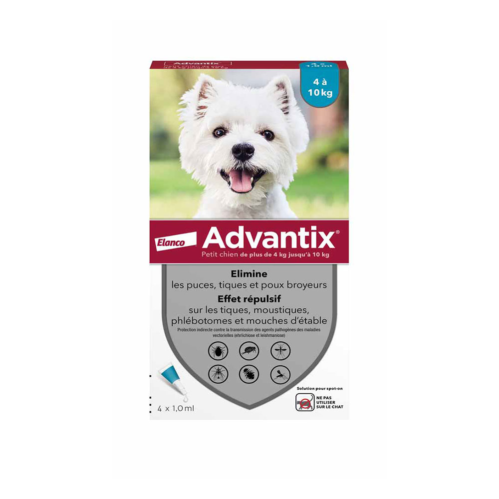 Advantix Pipettes for small dogs 4–10 kg 4 x 1.0 ml