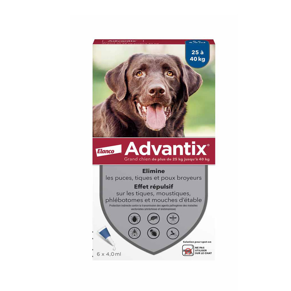 Advantix Pipettes for large dogs 25–40 kg 6 x 4.0 ml