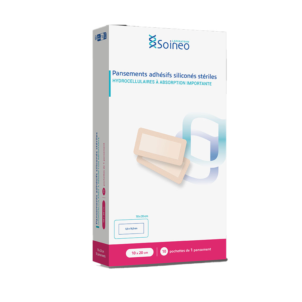 Soineo Thin hydrocellular adhesive plasters 10x20cm /10 2 x 10 units