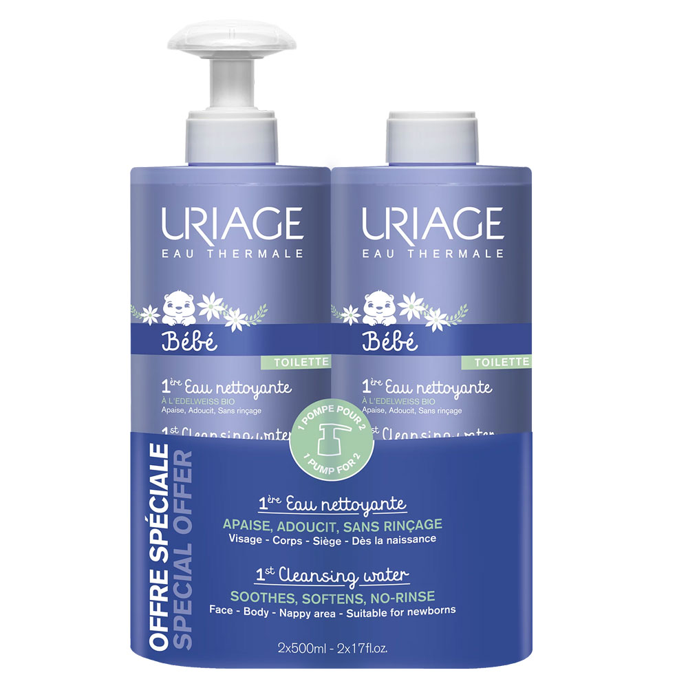 Uriage Bébé First Cleansing Water 2 x 500 ml