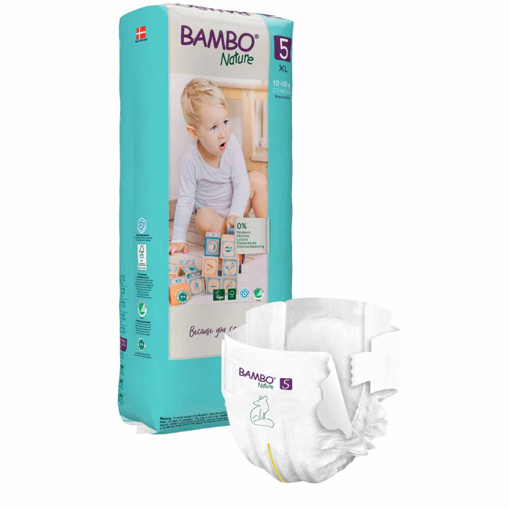 Bambo Nature XL nappies Size 5 14 to 18 kg x44