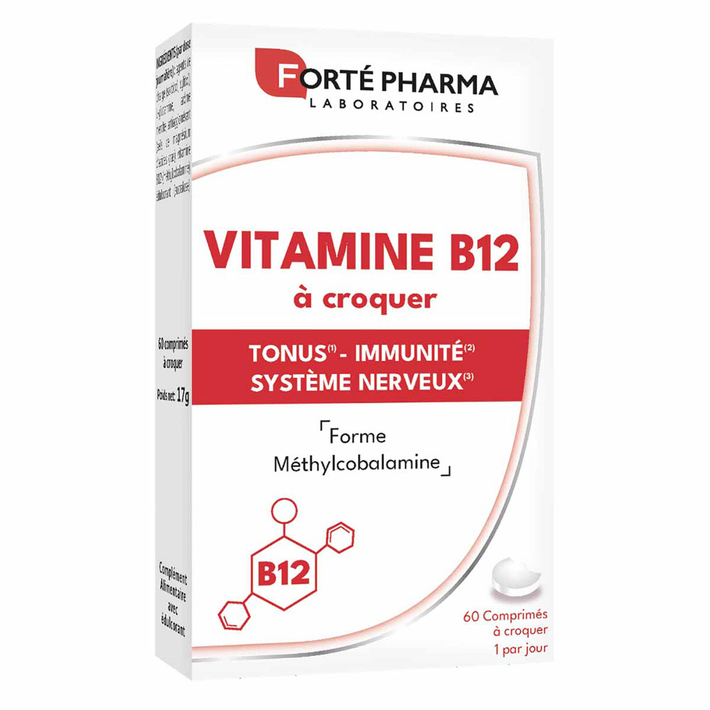 Forté Pharma Vitamin B12 1000 µg mint flavour 60 chewable tablets