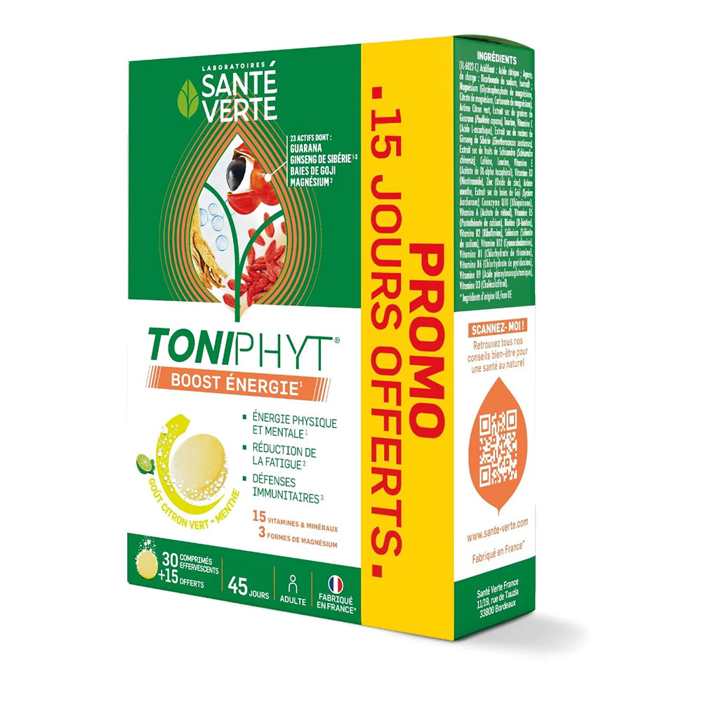Sante Verte Toniphyt Energy Boost Lemon-Mint 30 + 15 tablets