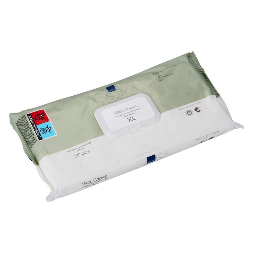 Abena Unscented impregnated wipes 30x30cm body hygiene wipes 50 units