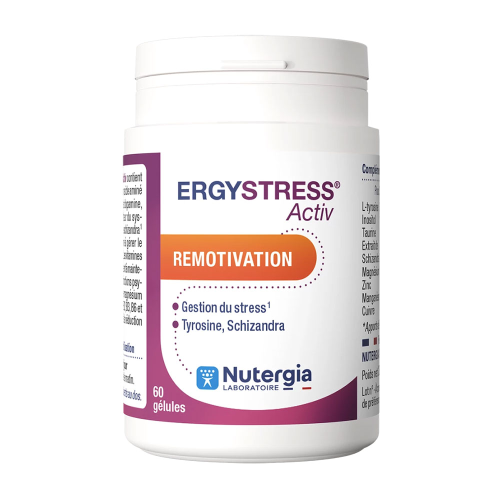 Nutergia Ergystress Activ supports motivation and energy levels 60 capsules