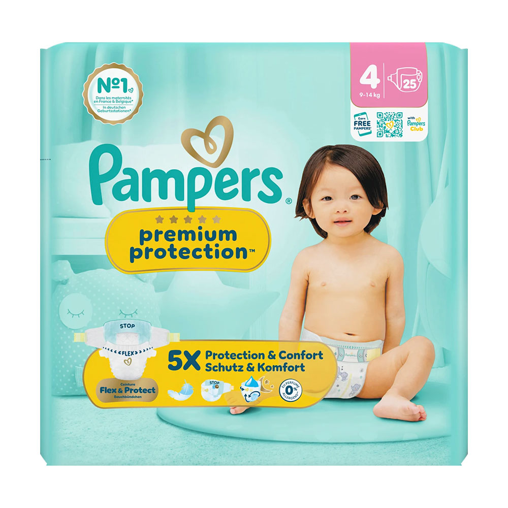 Pampers Premium Size 4 nappies (9-14 kg) 25 units