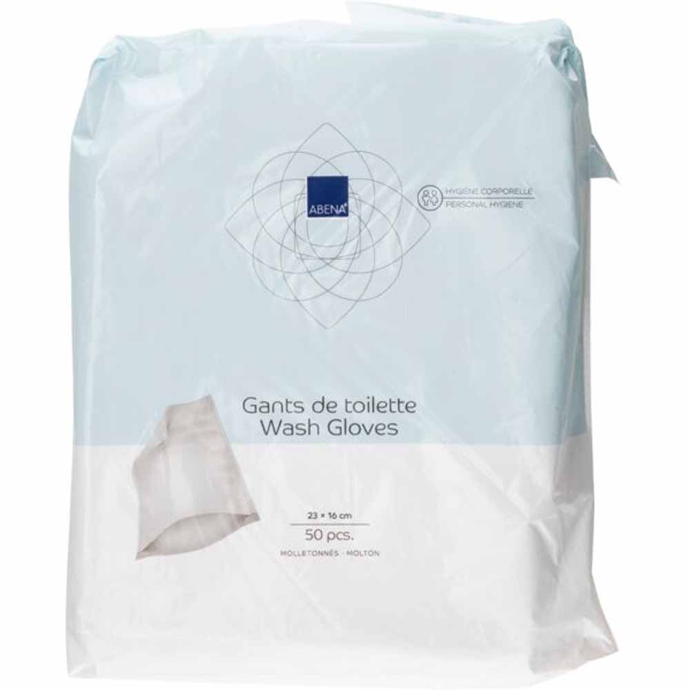 Abena Flannel wash mitt 15x22.5cm disposable wash mitt for gentle cleansing 50 units