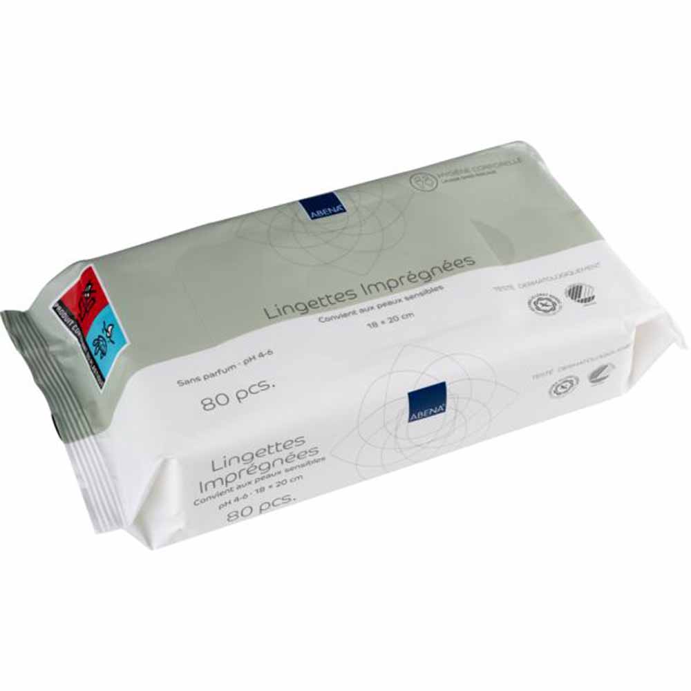 Abena Lingettes Imprégnées Non Parfumées 30x30cm Body Hygiene x50