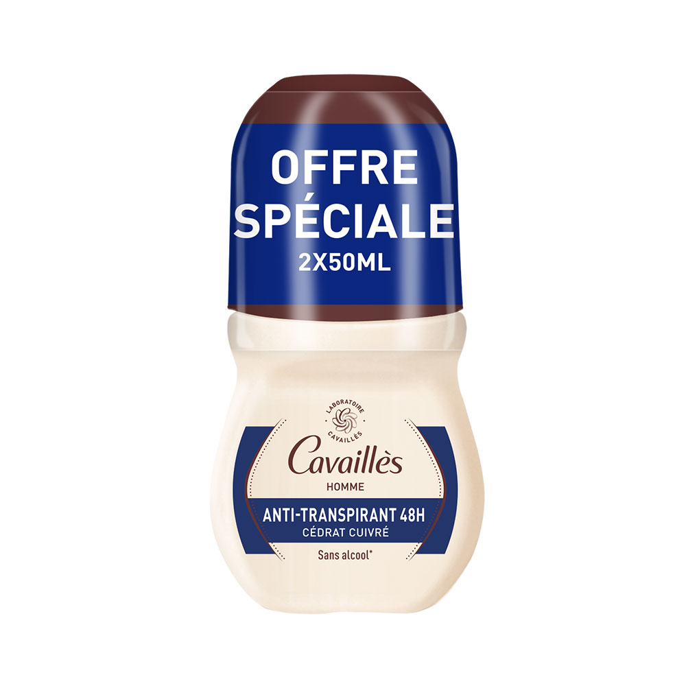 Cavaillès Absorb + L'Homme 48H Anti-Perspirant Deodorants 2x50ml