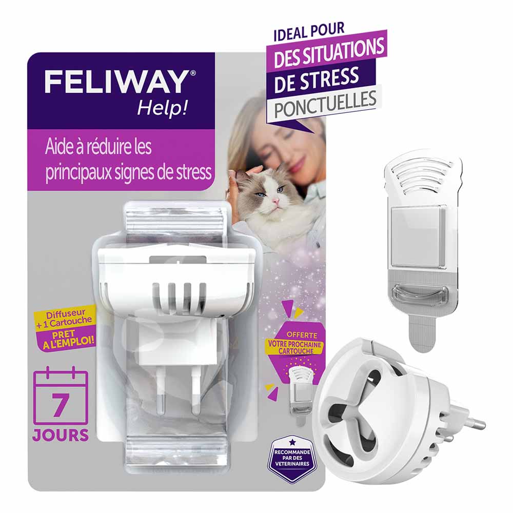Feliway Help Calming pheromone diffuser + refill for cats 1 diffuser