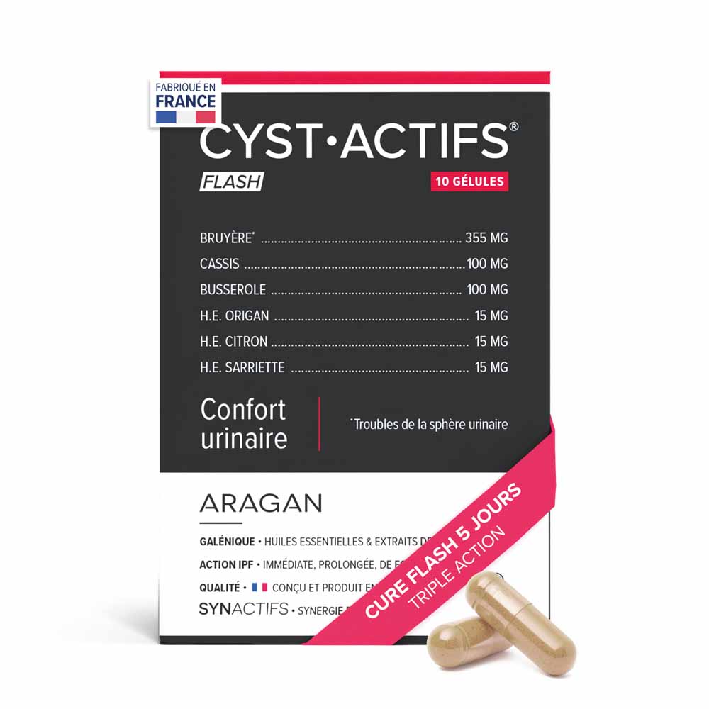 Aragan Synactifs CystActifs Flash Triple action 10 capsules
