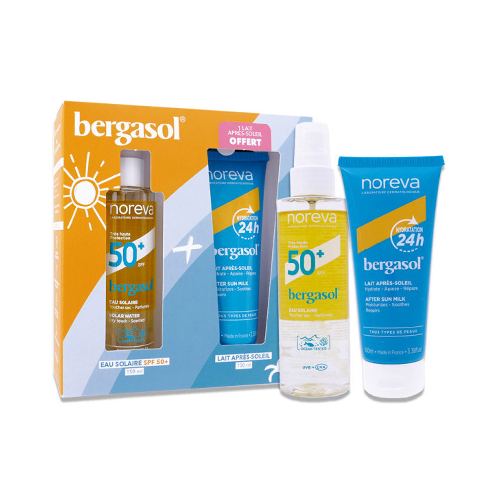 Noreva Sun protection SPF50+ gift set with after-sun lotion