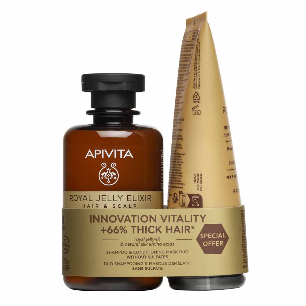 Apivita Royal Jelly Elixir Shampoo and mask duo