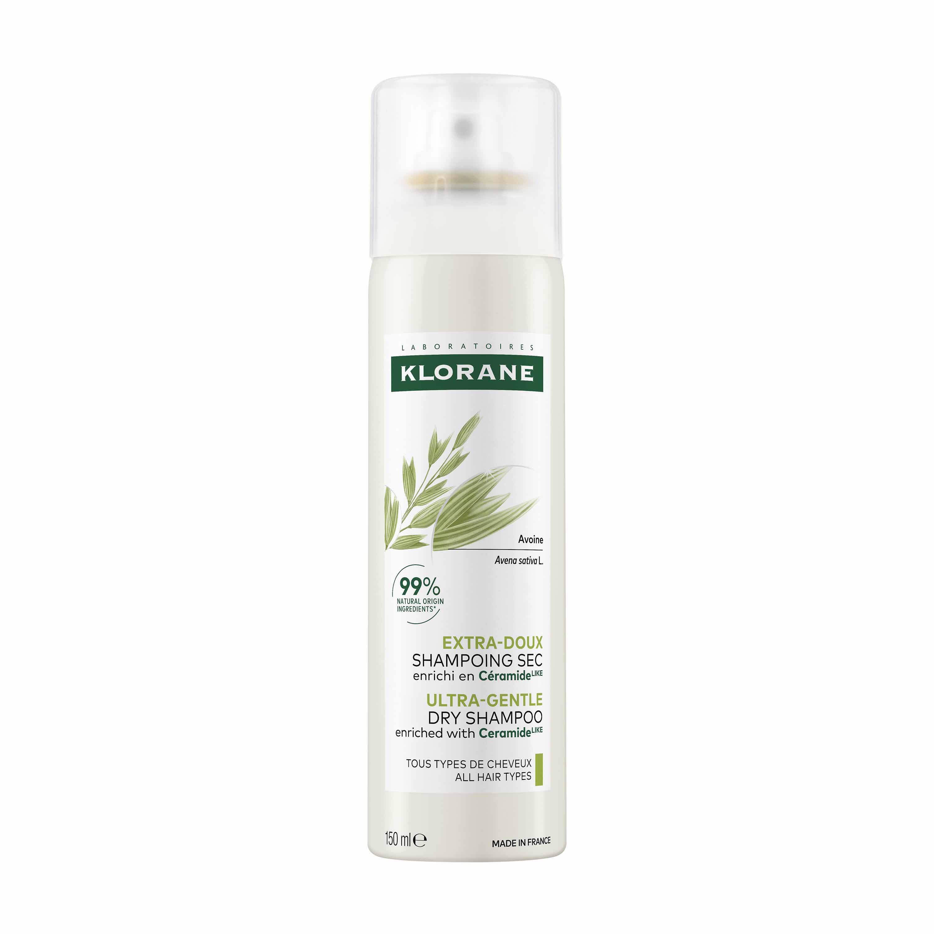 Klorane Oat Milk Oatmilk Gentle Dry Shampoo Spray All Hair Types A L'Avoine et Céramide 150ml