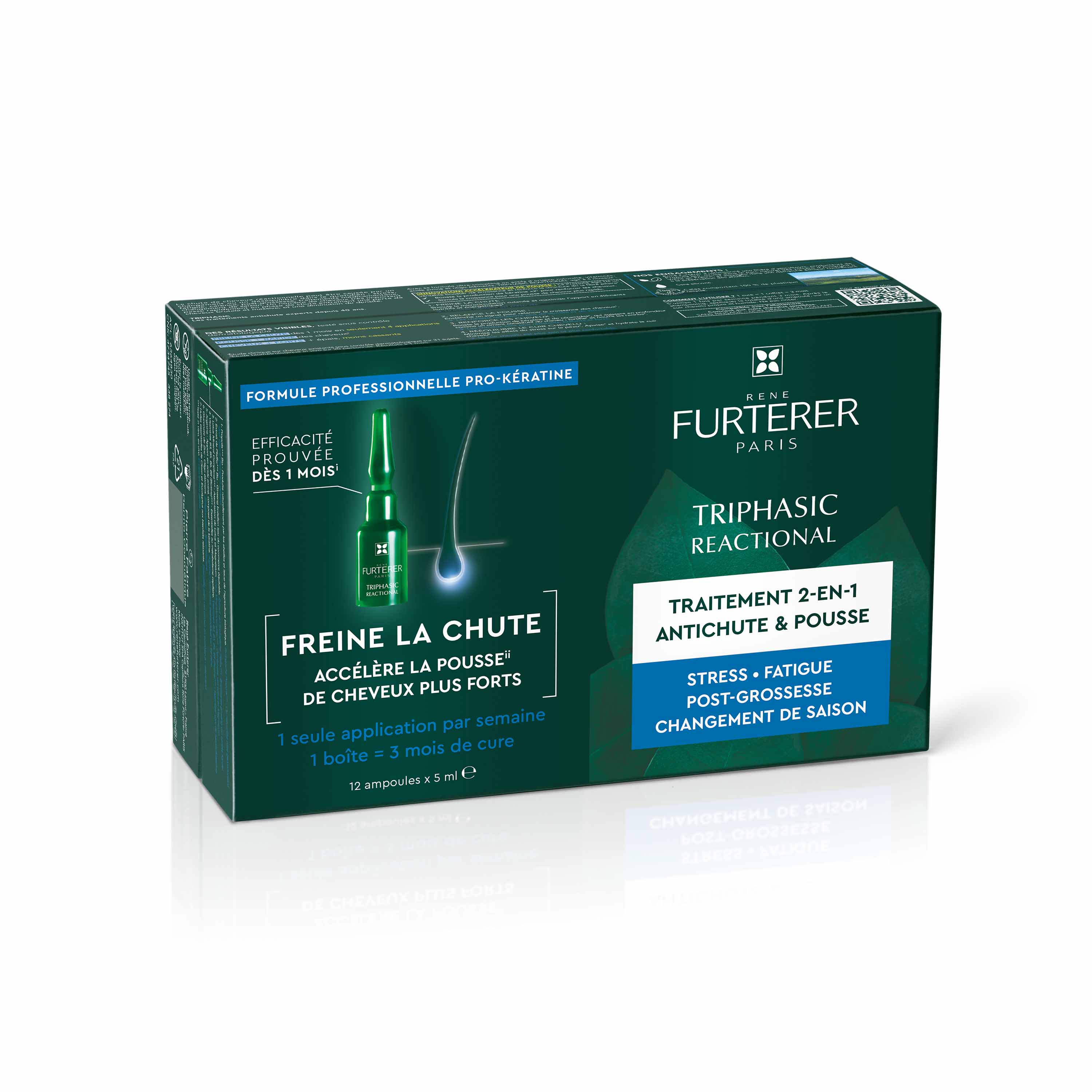 René Furterer Triphasic Reactional 2-in-1 Hair &amp; Growth Treatment 12x5ml ampulas