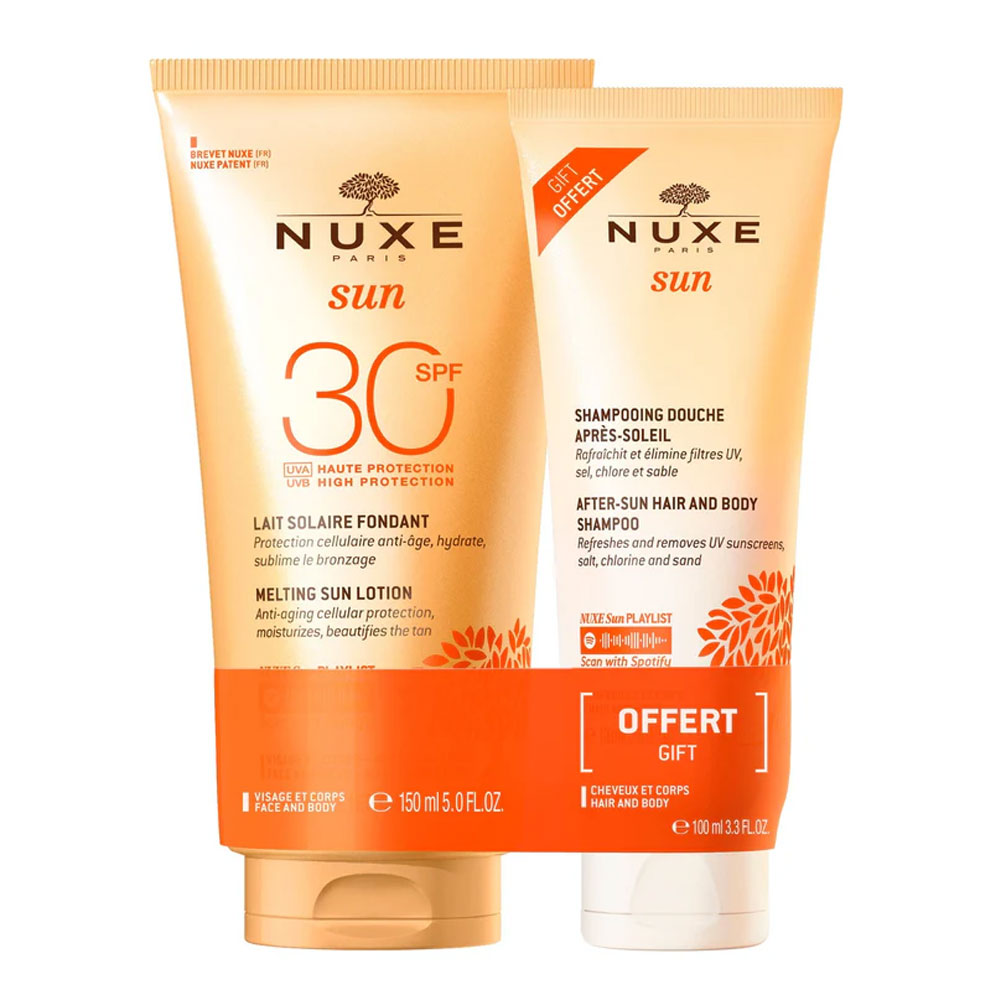 Nuxe Sun Sun melting milk SPF30 with free shower shampoo