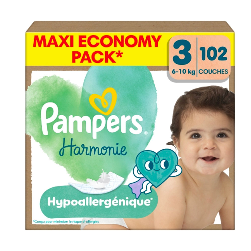 Pampers Harmonie Size 3 nappies 6 to 10 kg 102 units