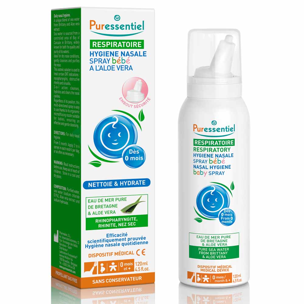 Puressentiel Respiratory Hygiene Nasal Spray Baby Water and Aloe Vera 120ml