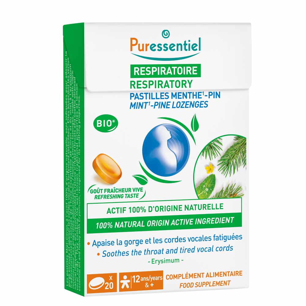 Puressentiel Respiratory Breathing Throat Pastilles Mint-Pine x20