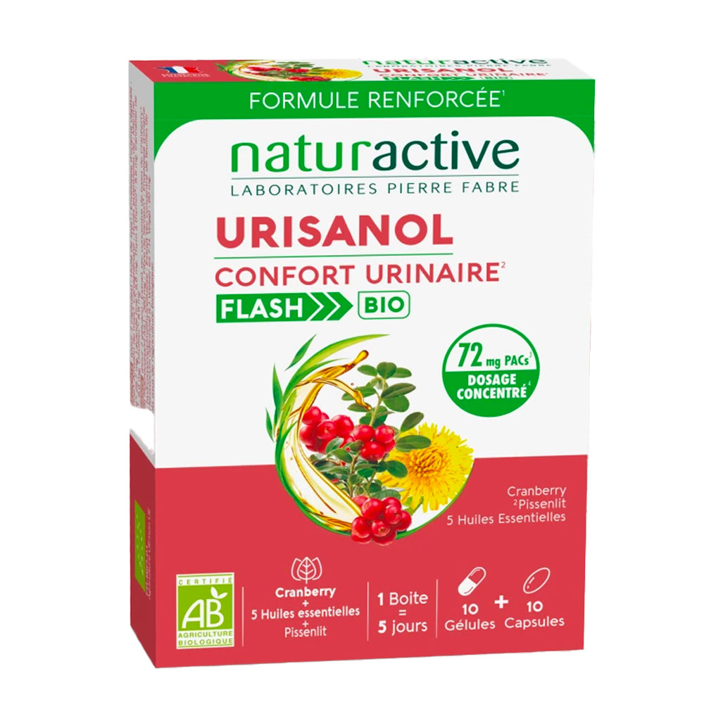 Naturactive Urisanol Flash Organic urinary comfort 10 capsules + 10 capsules