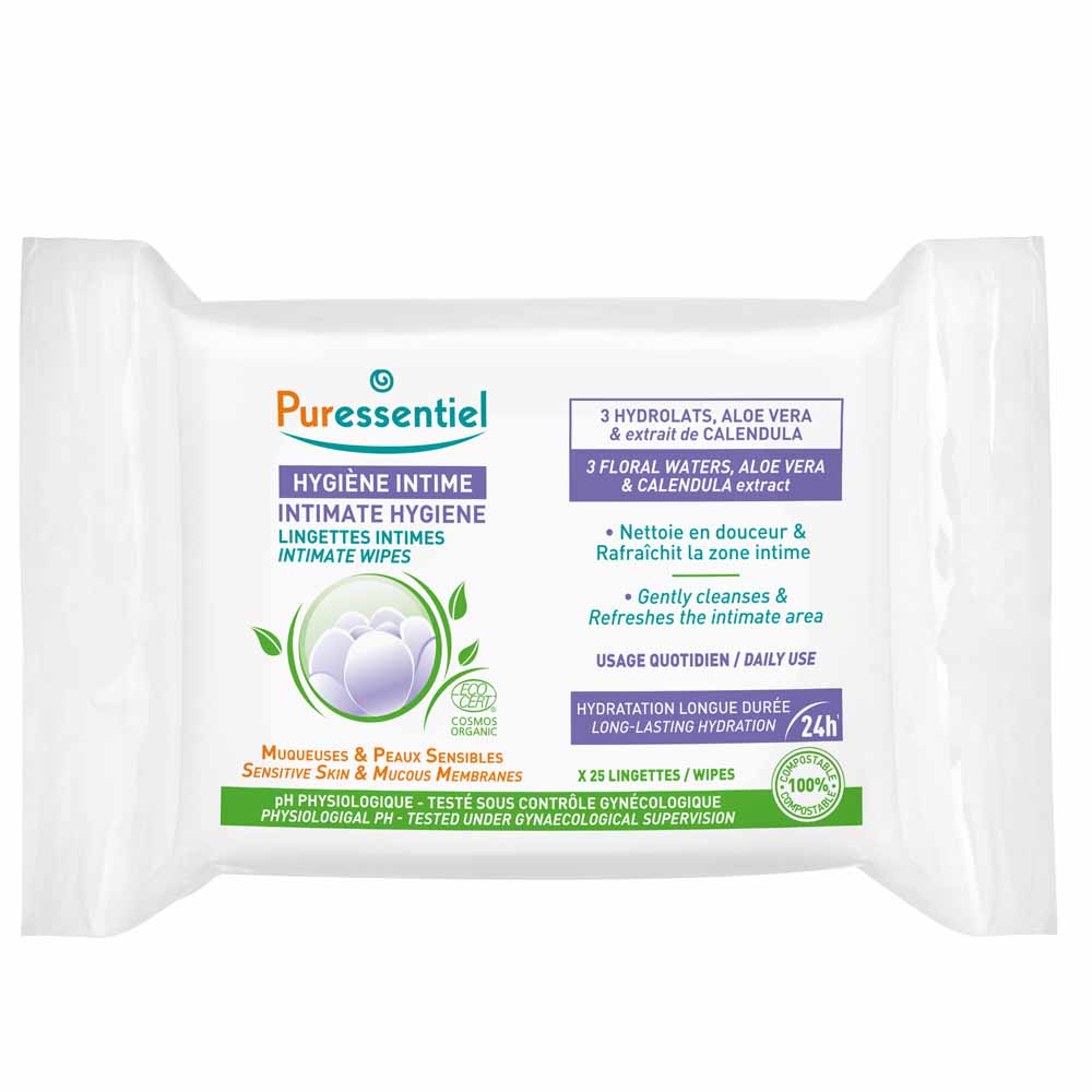 Puressentiel Intimate Hygiene Bioes Daily use Intima Wipes Sensitive Skin x25