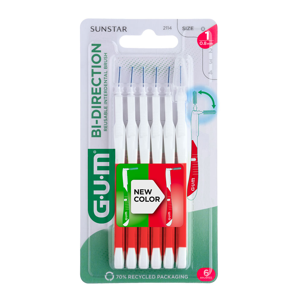 Gum Proxabrush 0.8mm interdental brushes 2 x 6