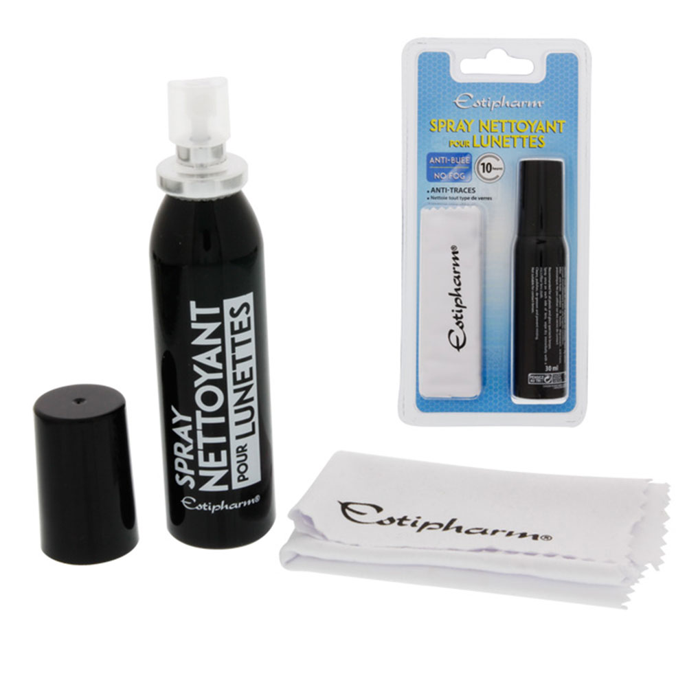 Estipharm Cleaning Spray For Glasss + Wipes Anti-buée