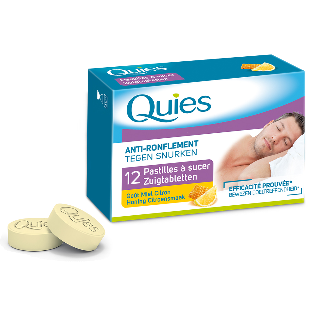 Quies Anti-snoring Honey Lemon Lozenges X12