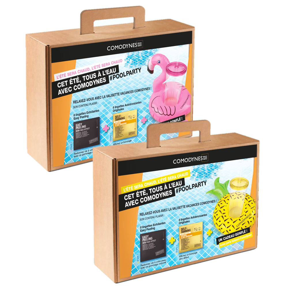 Comodynes Holiday Kit Exfoliating And Self Tanning Wipes + Rubber Ring