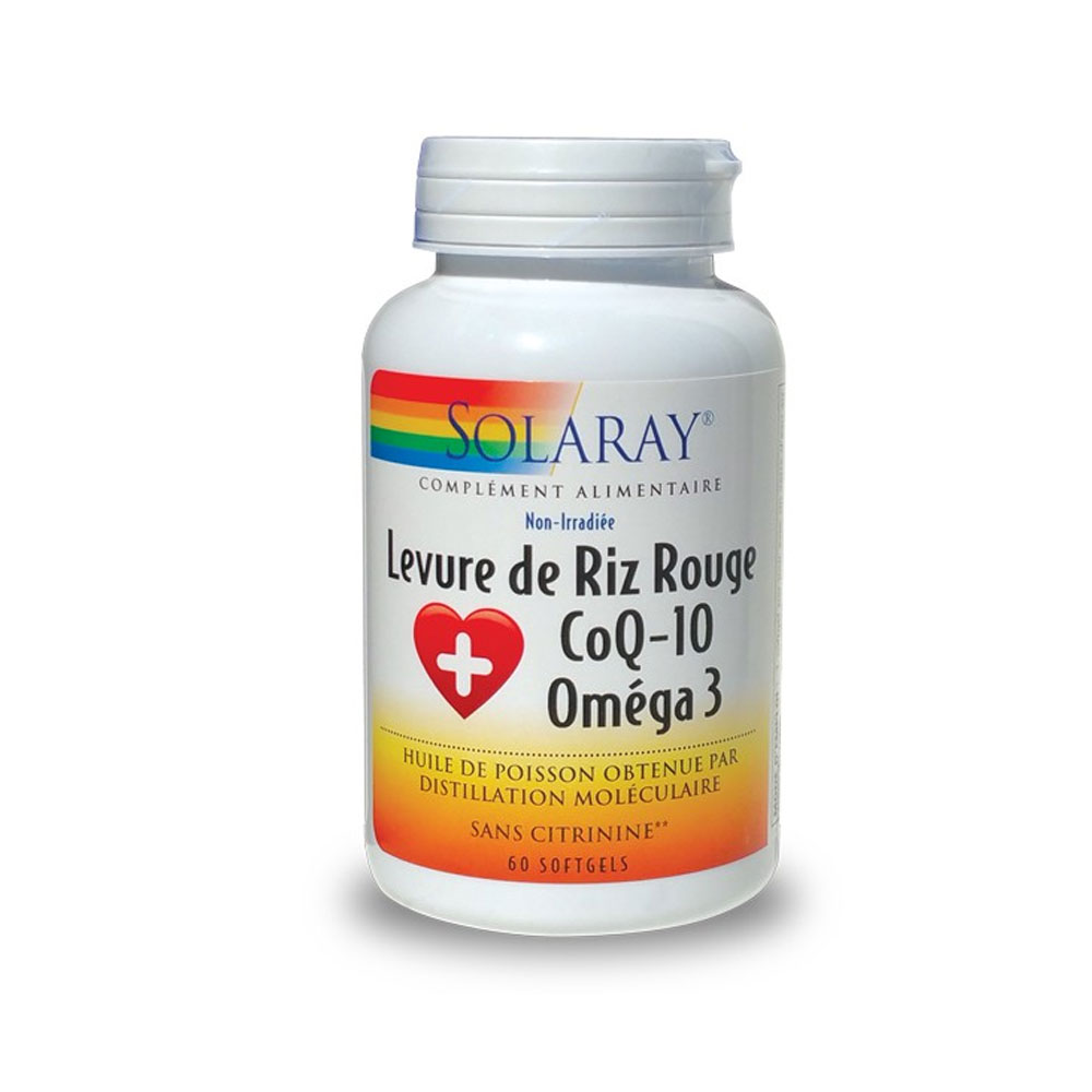 Solaray Red Rice Yeast + Coq-10 + Omega 3 x 60 capsules