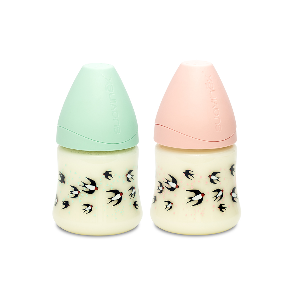 Suavinex Swallows 3-Speed Silicone Feeding Bottle 0-6 Months 150ml