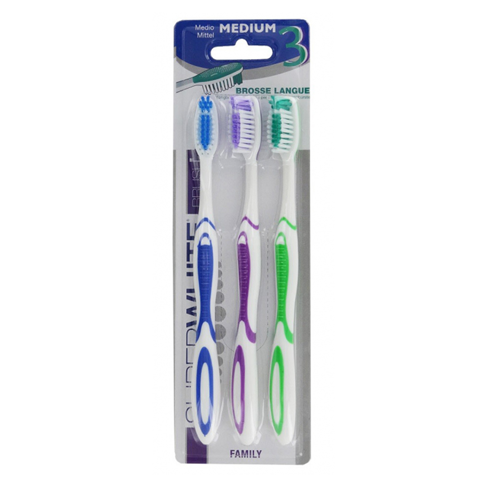 Superwhite Super White Toothbrush Family Medium X3