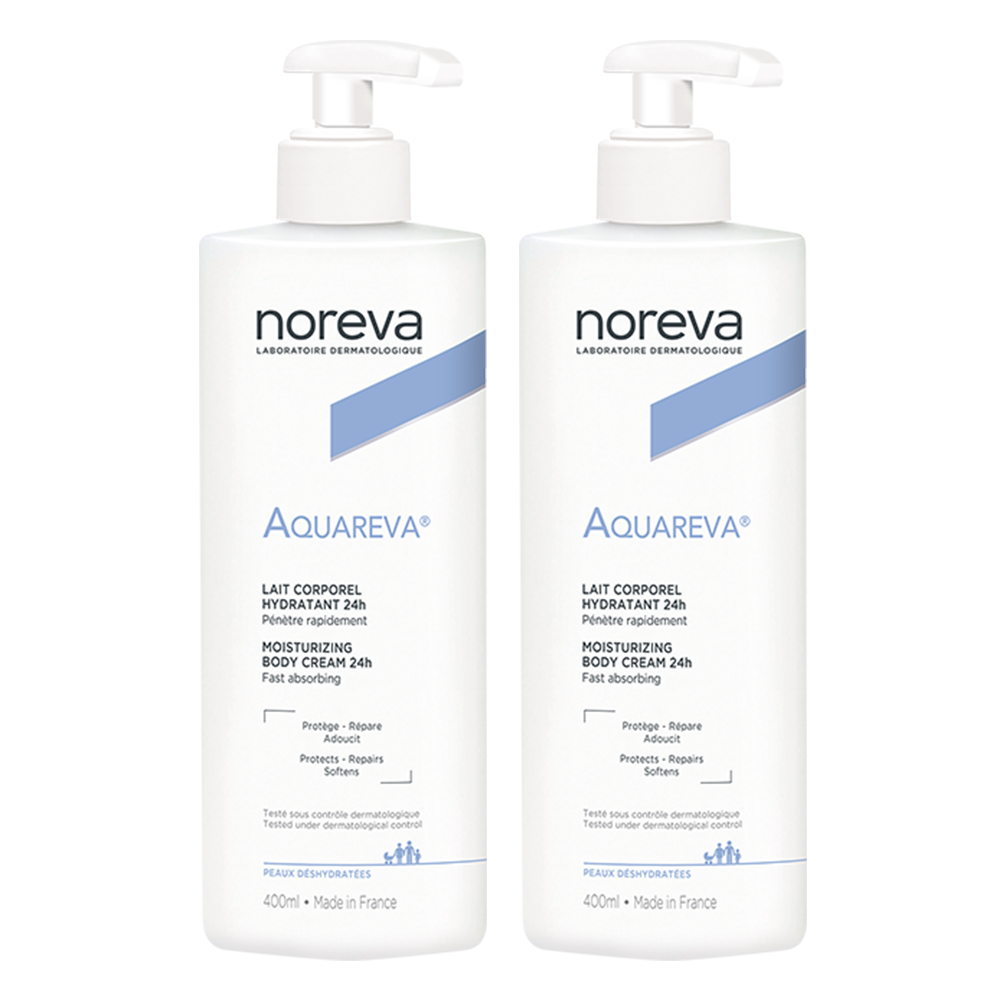 Noreva Aquareva 24 Hr Moisturizing Body Cream Dehydrated Skin 2x400 ml