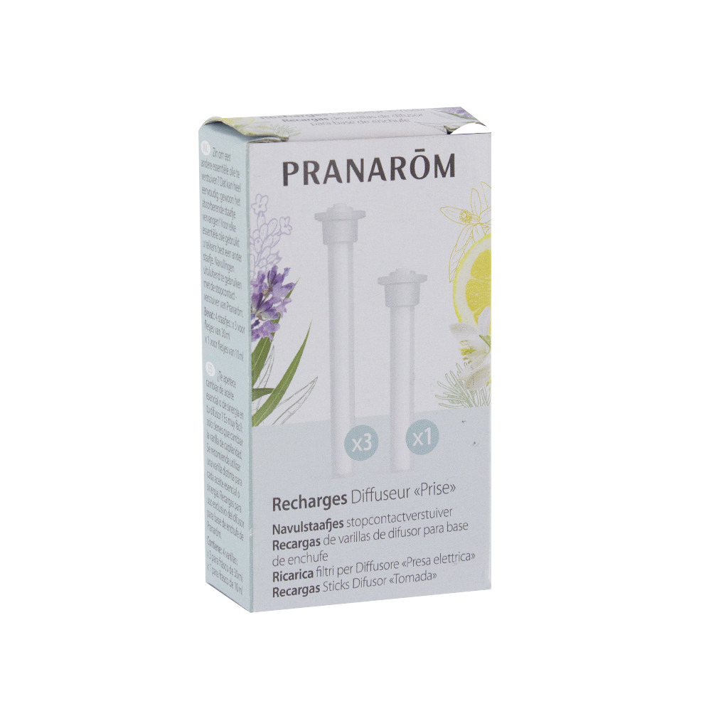 Pranarôm Diffusion Kit De Recharge Pour Diffuseur Prise 3 Tiges + 1 Tige 3x30ml