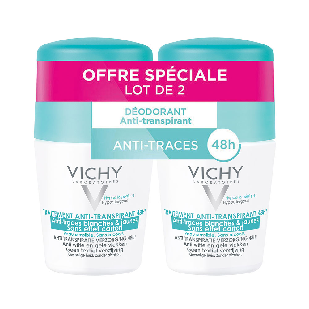 Vichy Deodorants Anti-perspirant deodorant no white/yellow marks Roll-on 2x50ml