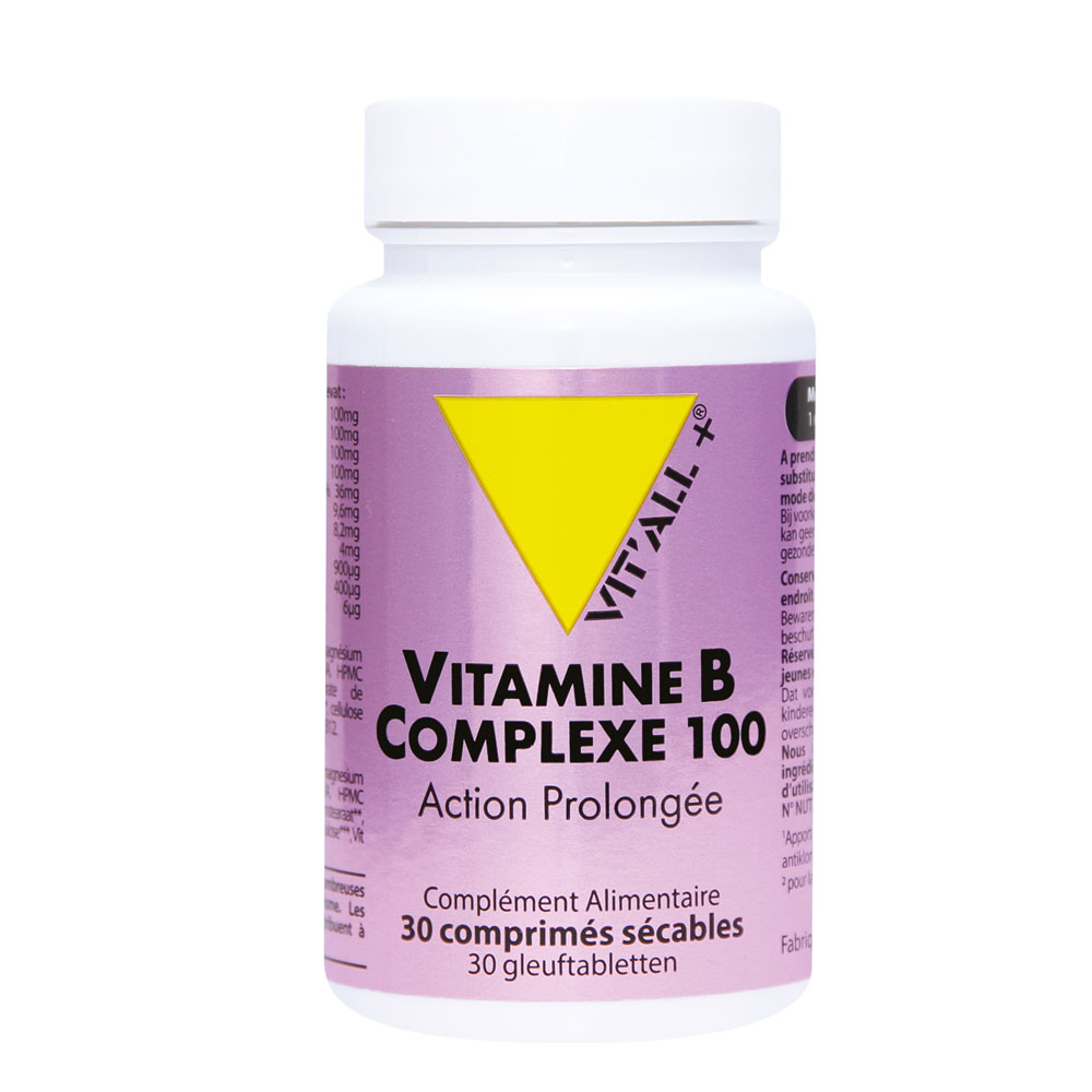 Vit'All+ Vitamin B Complexe 100 Action Prolonged 30 Tablets + 30 comprimés
