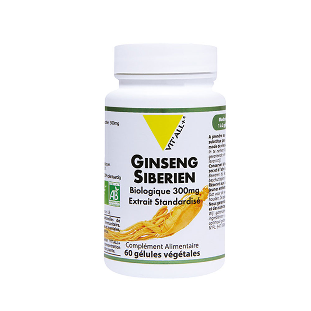 Vit'All+ Siberian Ginseng Standardised Extract Bio 300mg 60 capsules
