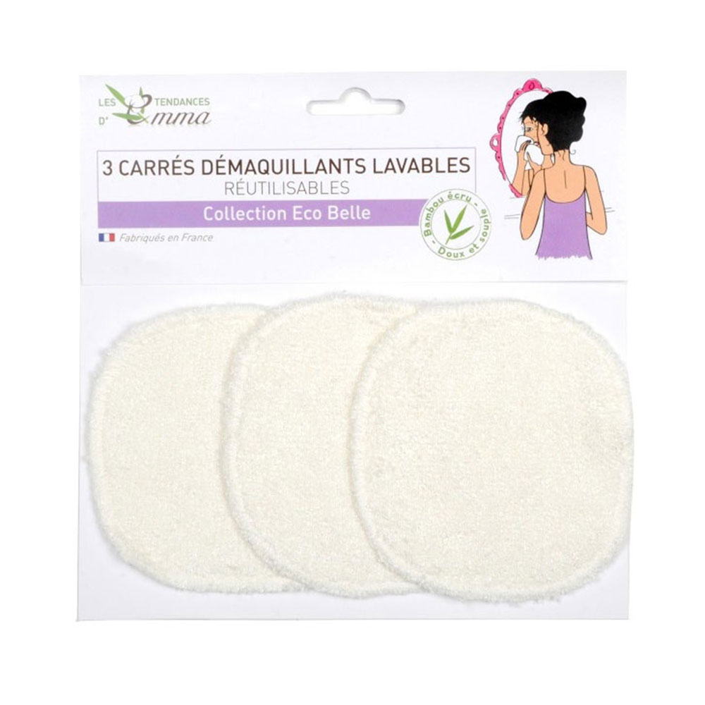 Les Tendances D'Emma Eco Belle Washable Cleansing Pads Organic Bamboo x3