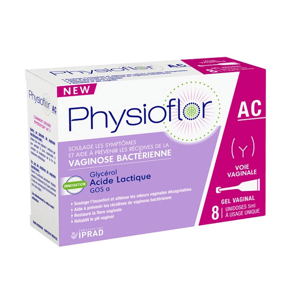Saforelle Physioflor AC 8 Unidoses Vaginal Gel Bacterial vaginosis 40ml