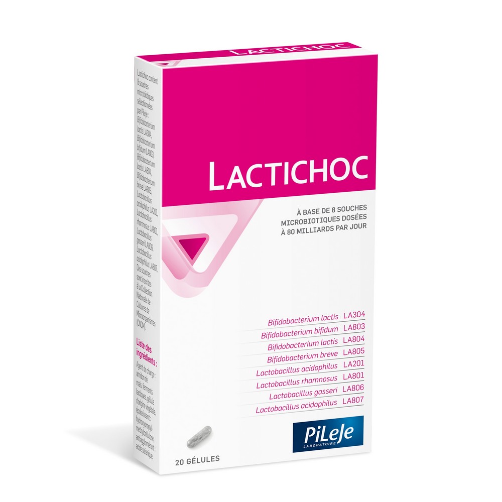 Pileje Lactichoc Lactichoc 20 Capsules Microbiotic Strains Pileje 20 gélules