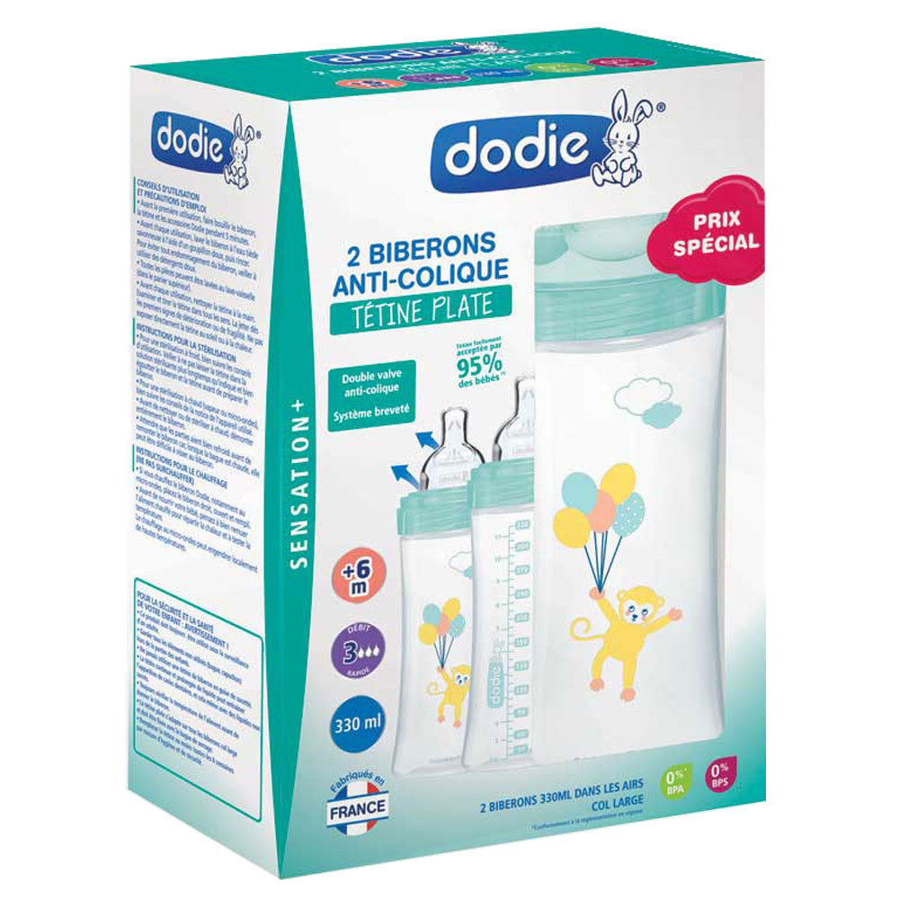 Dodie Giftboxes 2 Sensation+ Anti-Colic Feeding Bottles 6 months and Plus 330ml