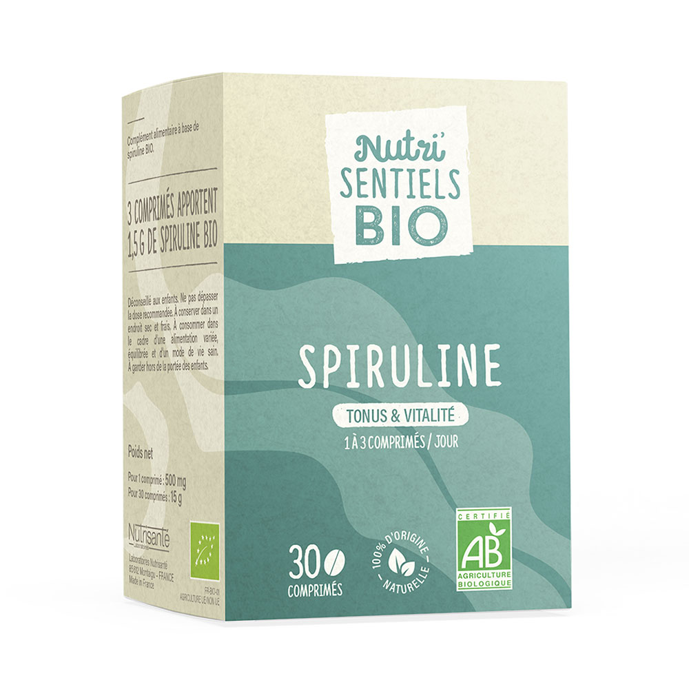 Vitavea Santé Nutri'sentiels Organic Spirulina Tonus &amp; vitality 30 tablets