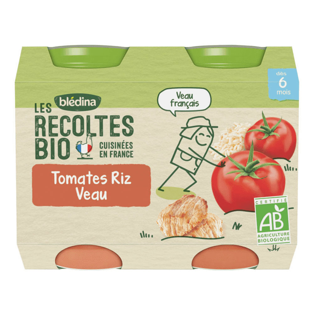 Blédina Les Recoltes Bioes Organic Meal Pots From 6 months 2x200g