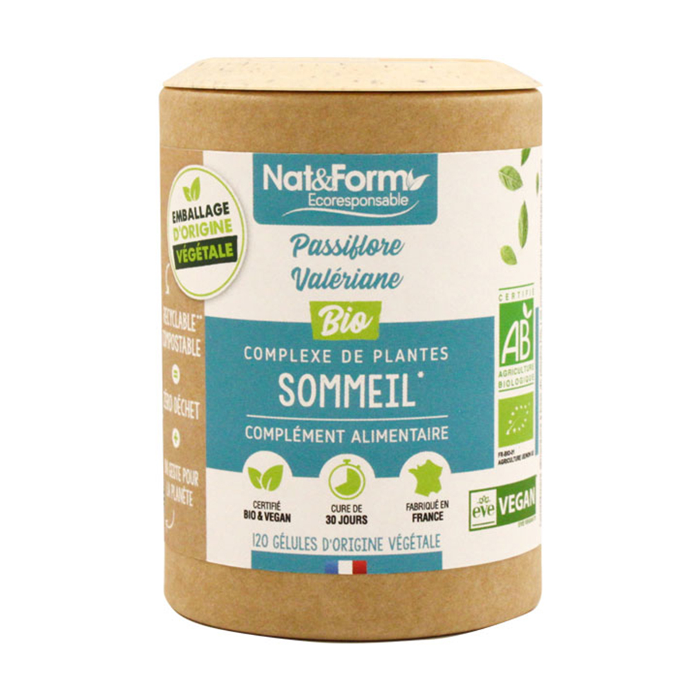 Nat&Form Sleep Organic Passionflower/Valerian 120 plant capsules