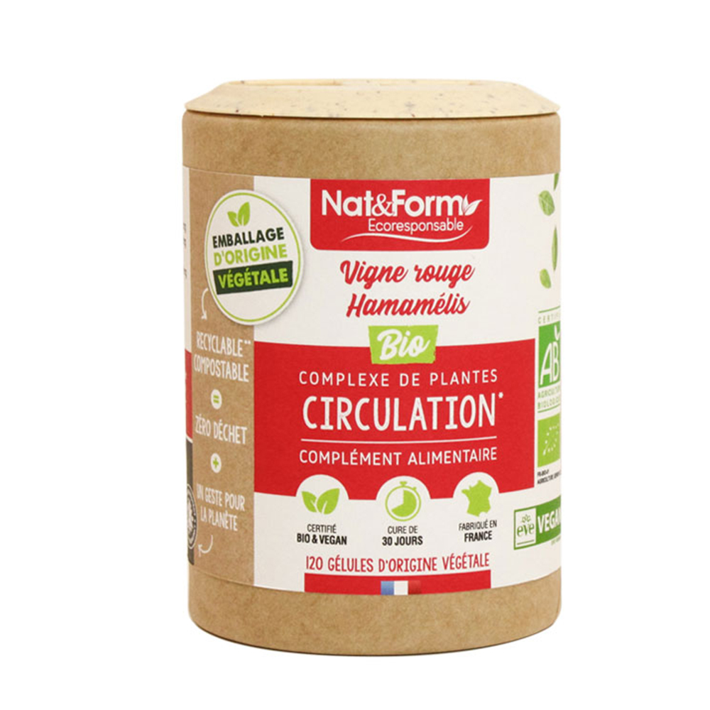 Nat&Form Circulation - Red Vine/Hamamelis Bioes 120 vegetarian capsules